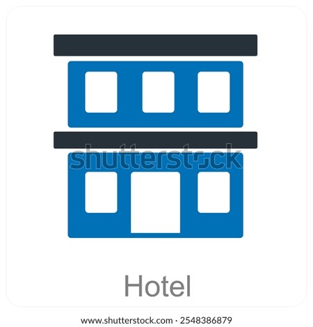 Hotel and accomodation icon concept