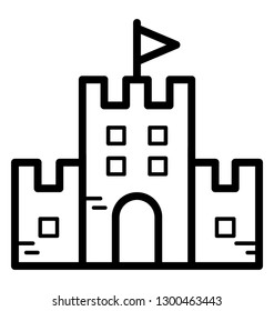Hotel, accomodation line icon