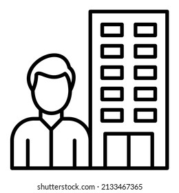 Hotel Administration Symbol Vektorbild. Kann auch für Web-Apps, mobile Apps und Printmedien verwendet werden.