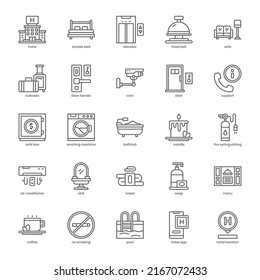 Hotel Agent icon pack for your website design, logo, app, UI. Hotel Agent icon outline design. Vector graphics illustration and editable stroke.
