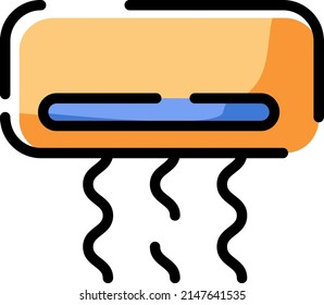 Hotel air conditioner, illustration, vector on a white background.