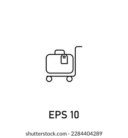 hotel or airport travel luggage bag icon editable stroke eps 10