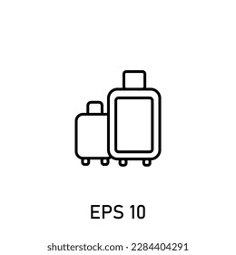 hotel or airport travel luggage bag icon editable stroke eps 10