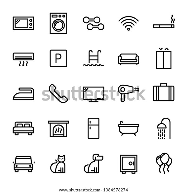 Hotel Amenities - 25 icons\
pack