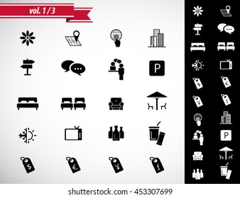 Hotel Amenities Icon Set 1 Out Of 3