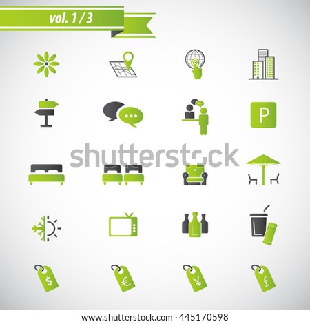 Hotel Amenities Icon set 1 out of 3
