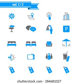 Hotel and Hotel Amenities Services Icons