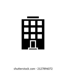 Hotel, Apartment, Townhouse, Residential Solid Icon Design Concept For Web And UI, Simple Icon Suitable For Any Purposes.