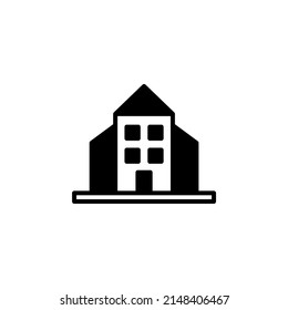 Hotel, Wohnung, Stadthaus, Solid Line Residential Icon Vektorgrafik Logo Vorlage. Geeignet für viele Zwecke.