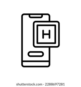 icono de aplicación de hotel con estilo de línea