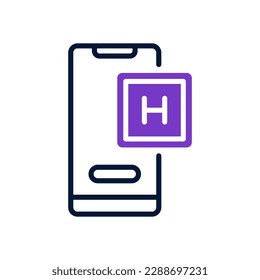 hotel app icon with mix line and solid style