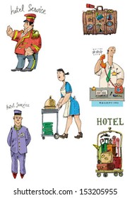 hotel associated set - cartoon