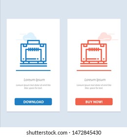 Hotel, Bag, Suitcase, Luggage  Blue and Red Download and Buy Now web Widget Card Template