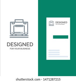 Hotel, Bag, Suitcase, Luggage Grey Logo Design and Business Card Template. Vector Icon Template background