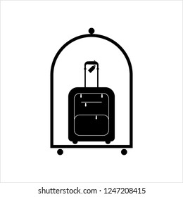 Hotel Baggage Cart Icon Vector Art Illustration