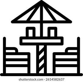 Hotel Balcony Line Vector Icon Design