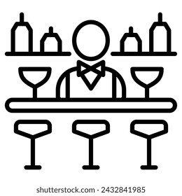 Hotel Bar icon line vector illustration