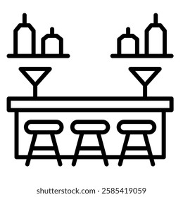 Hotel Bar icon line vector illustration