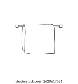 Hotel bath towel icon. Stacked textile fabric, fluffy roll for spa and kitchen, vector illustration of folded and hanging item for bathroom isolated on white background for your design