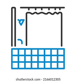 Hotel Bathroom Icon. Editable Bold Outline With Color Fill Design. Vector Illustration.