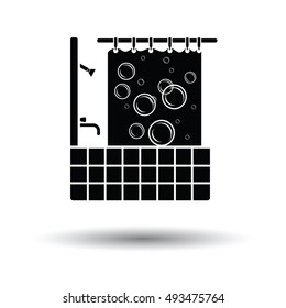 Hotel bathroom icon. White background with shadow design. Vector illustration.