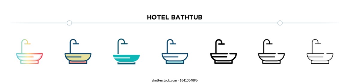 hotel bathtub icon designed in gradient, filled, two color, thin line and outline style. vector illustration of hotel bathtub vector icons. can be used for mobile, ui, web
