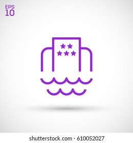 Hotel beach line vector icon