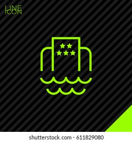 Hotel beach line vector icon