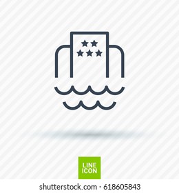 Hotel beach line vector icon
