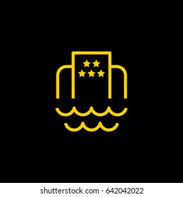 Hotel beach line vector icon