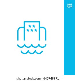 Hotel beach line vector icon