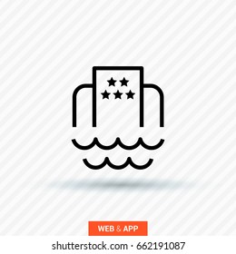 Hotel beach line vector icon