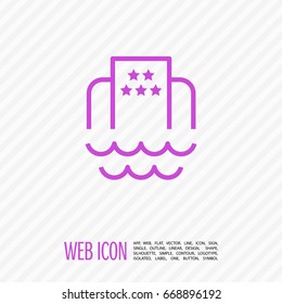 Hotel beach line vector icon