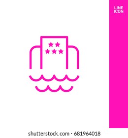 Hotel beach line vector icon