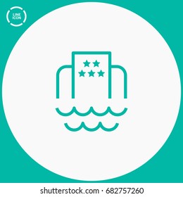 Hotel beach line vector icon