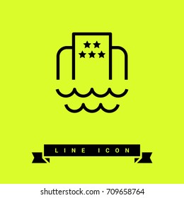 Hotel beach line vector icon