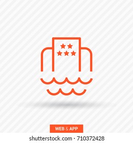 Hotel beach line vector icon