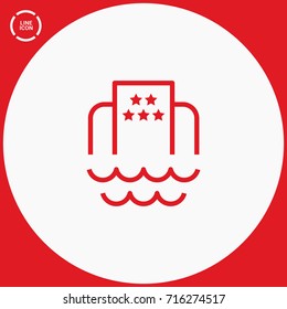 Hotel beach line vector icon