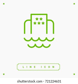 Hotel beach line vector icon