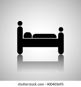 hotel bed design, vector illustration