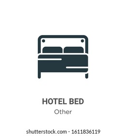 Hotel bed glyph icon vector on white background. Flat vector hotel bed icon symbol sign from modern other collection for mobile concept and web apps design.