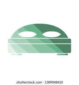Hotel Bed Icon. Flat Color Ladder Design. Vector Illustration.