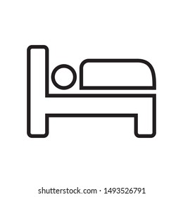 Hotel, bed icon flat design illustration