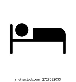 Hotel bed icon, hostel and accommodation sign, vector icon