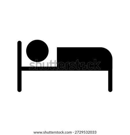 Hotel bed icon, hostel and accommodation sign, vector icon