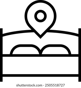 hotel bed icon. Thin linear style design isolated on white background