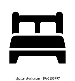 Hotel bed icon (vector illustration)