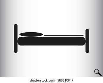 hotel bed icon, vector illustration eps10