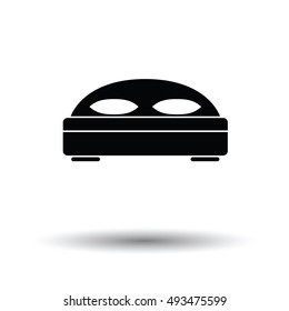 Hotel bed icon. White background with shadow design. Vector illustration.