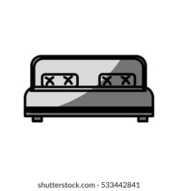 hotel bed isolated icon